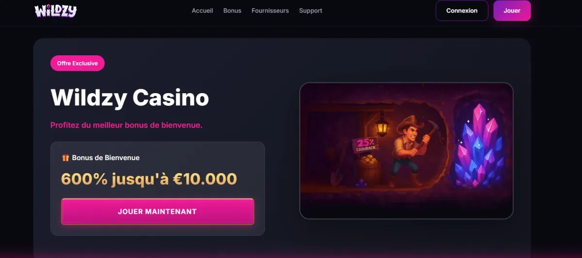 Wildzy homepage casinos avec free spins gratuits