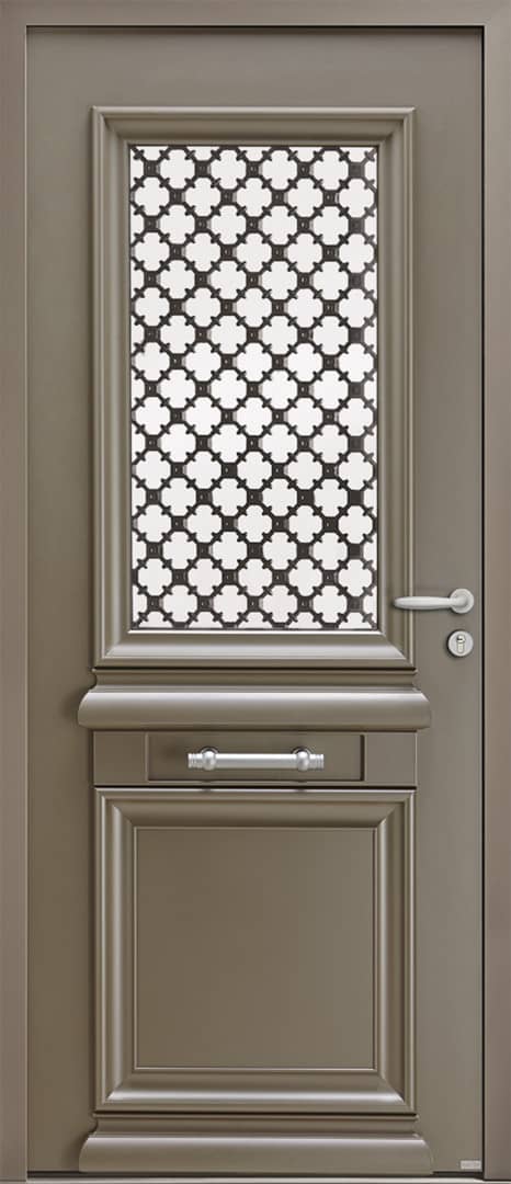 porte d'entrée vitrée bronze