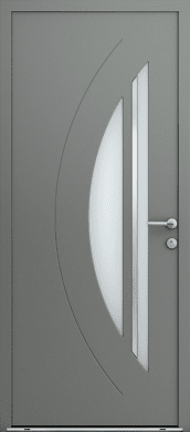 porte d'entrée grise vitre dépolie