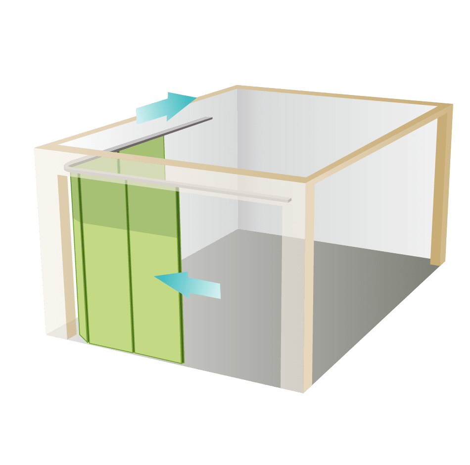 Porte sectionnelle à déplacement latéral