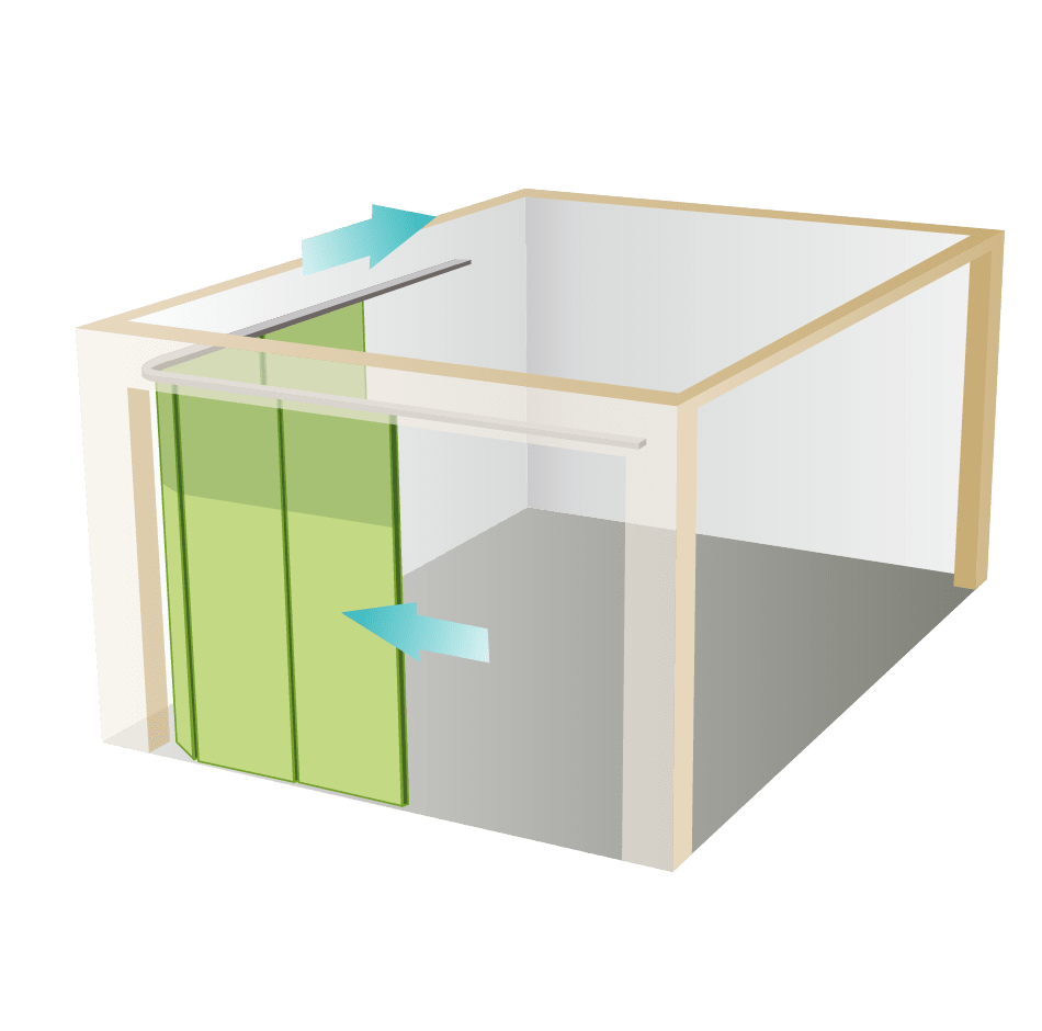 Porte sectionnelle à déplacement latéral​